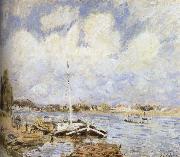 Alfred Sisley The boat on the sea oil